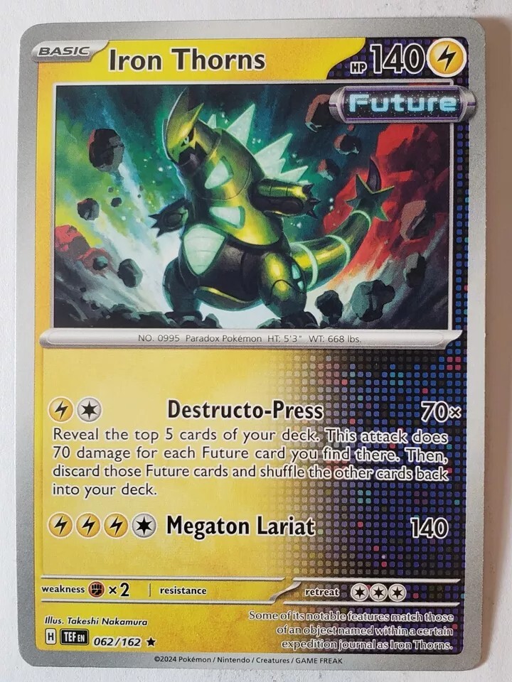 Iron Thorns RARE Pokemon TCG Card 062/162