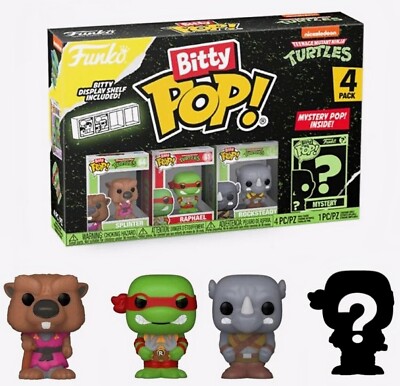 Funko Bitty PoP! TMNT Turtles - Splinter - Raphael - Rockstea.- 4 er Pack - 5096