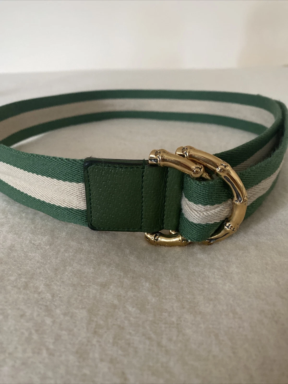 Ceinture unisexe en cuir toile Gucci extrêmement rare