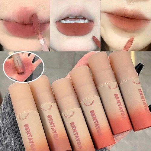 Lip Gloss Samt Matt Lippenstift Langhaltend Makeup Lippenstift Schlamm Kosmeti % - Picture 3 of 25