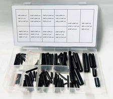 120pc Roll Pin Set Assortment Spring Pins C Tension Various Sizes, CZRP120