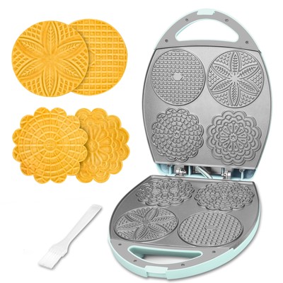 Baker's Friend Multi Pizzelle Maker Electric Stroopwafel Iron 4 X 4.5'' Pizzelle