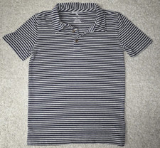 Tommy Bahama Boys Polo Shirt Blue/Grey Striped Short Sleeve Golf Resort S 5-6