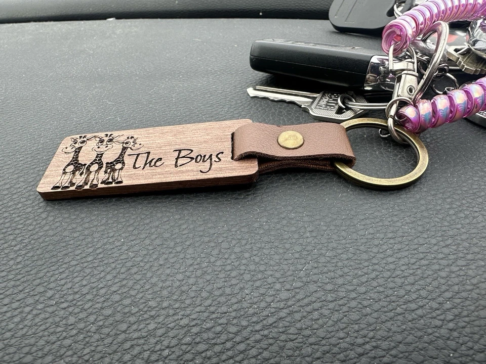 Custom Engraved Wooden Keychain - Image 2 of 4