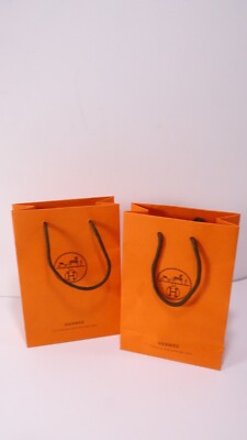 Hermes Classic Signature H Orange brown Small Shopping Bag Set of