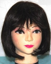 Modacrylic Fibre Woman's Dark Brown Medium Length Straight Hair Bangs Wig NEW