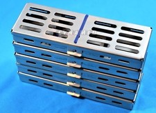 5 GERMAN DENTAL AUTOCLAVE STERILIZATION CASSETTE RACK BOX TRAY FOR 5 INSTRUMENTS