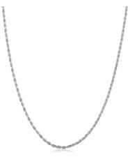 REAL Italian Sterling Silver Rope Link Chain Necklace - 6 Lengths UNISEX 