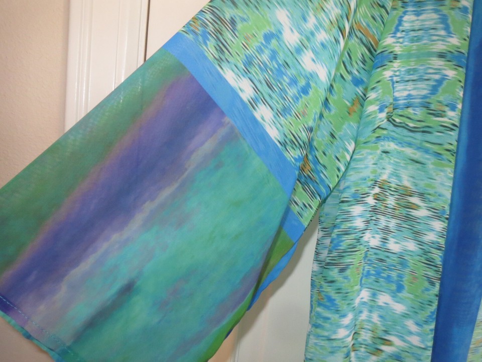 Beautiful kimono jacket Susan GraverSize S Watercolor print eBay