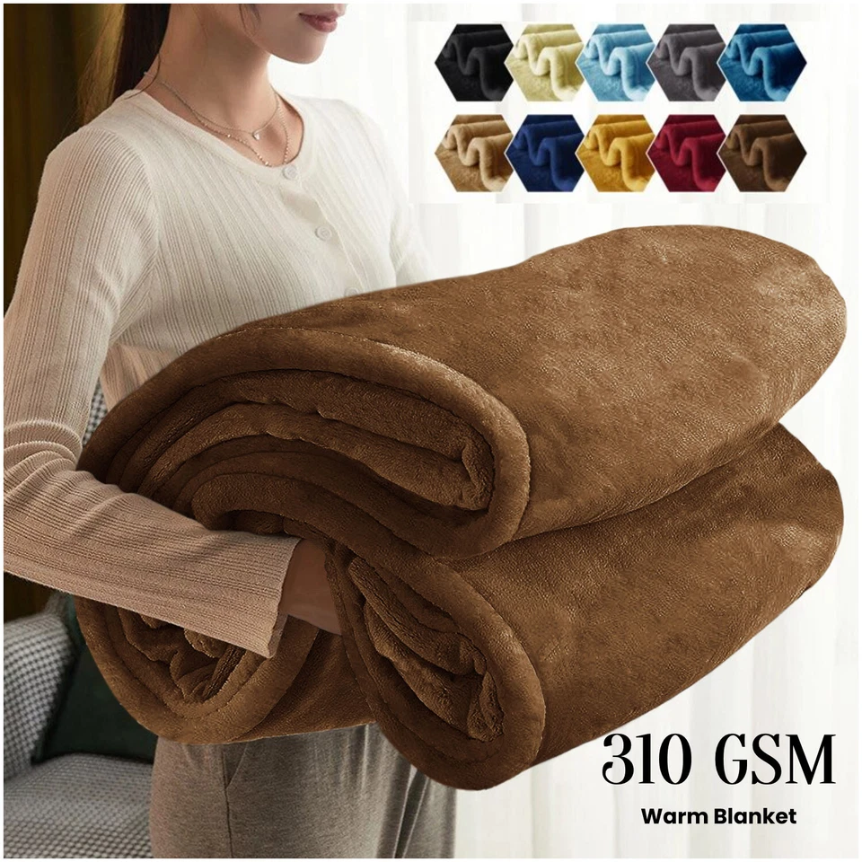 Luxury Faux Fur Mink Throw Super Soft Warm Large Bed Blanket Sofa Couch - Image 1 of 1