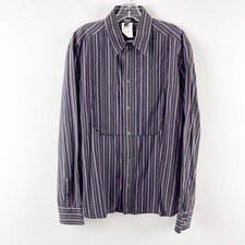 Dolce & Gabbana Purple Striped Men's Shirt Size 42 16 1/2 Collared Long Sleeve