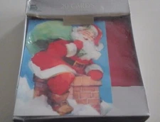 PLUS MARK AMERICAN GREETINGS 20 SANTA CHRISTMAS/HOLIDAY CARDS 