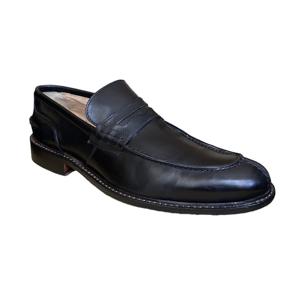 Bugatchi Italian Leather Mens Slip On Loafers Dress Shoes Size 11 Black