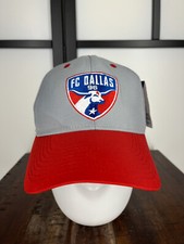 Cappello calcio FC Dallas 96 aderente adulto rosso grigio ricamato Superflex 100% poli
