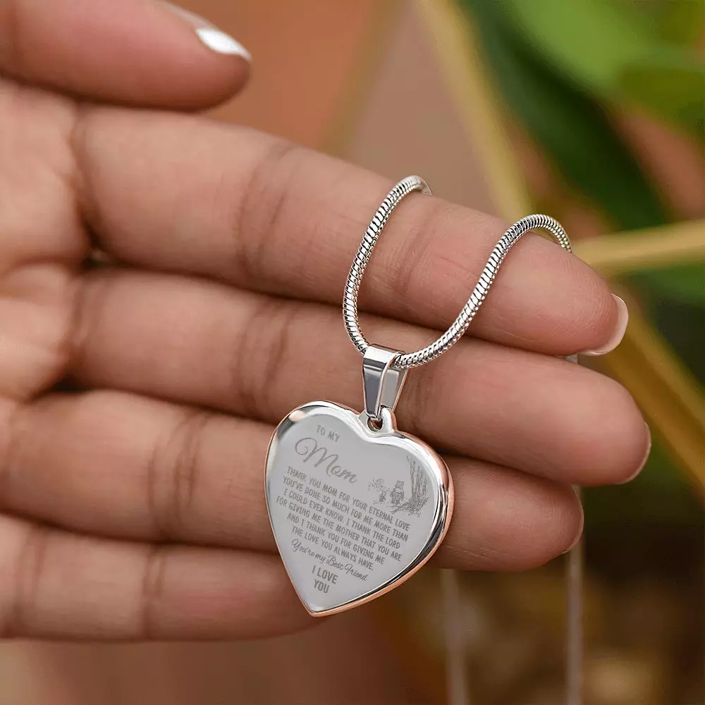 Sterling Silver Engravable Initial Heart Necklace | Jewlr