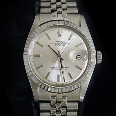 Rolex Datejust Mens Stainless Steel Watch w/ Silver Stick Dial Jubilee Band 1603