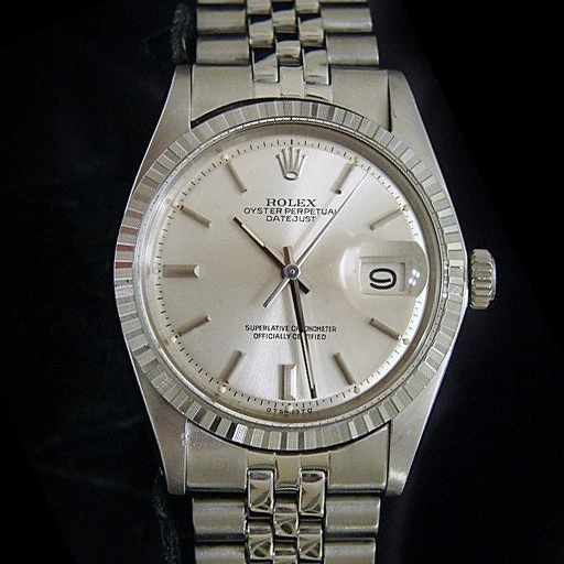 Reloj Rolex Datejust para hombre de acero inoxidable con esfera plateada correa Jubilee 1603