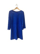 Laundry Shelli Segal Floral Lace Sheath Dress Blue Bell Sleeves Sz 14NWT New H6