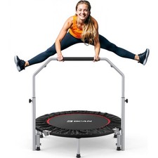 40/48" Foldable Mini Trampoline Max Load 330lbs/440lbs, Fitness Rebounder wit...