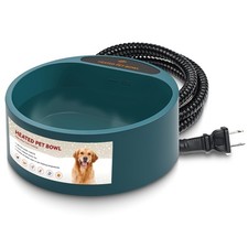 1Pc Heated Water Bowl for Dog Cat 74.4OZ Heating Water Dish IP67 Waterproof