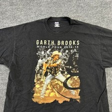 Hanes T-Shirt Mens Size 2XL Black Garth Brooks World Tour 2014-15 Graphic Tee