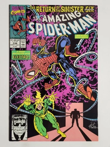Amazing Spider-man #334 Marvel 1990 NM 9.4 Electro cover & appearance Larsen