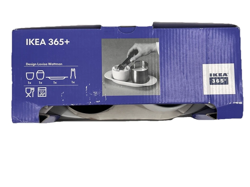 2006 IKEA 365+ Sugar Creamer Plate Tongs 4 Pc Set Design Lovisa Wattman 16482 - Image 2 of 4