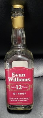 Evan Williams 12 year Bourbon Empty Bottle Japanese Export Gold Top