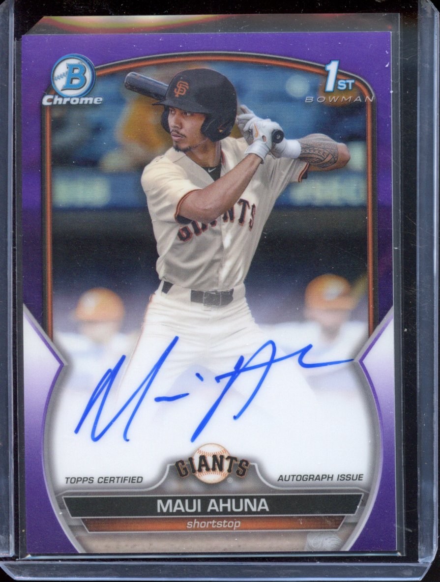 2023 Bowman Draft Maui Ahuna - 1st Chrome Prospect Auto - Purple Refractor /250