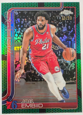 2025 26 topps chrome nba Joel embiid green basketball border /99