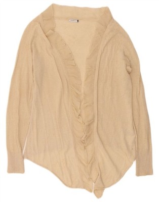 Marella Womens Open Cardigan Sweater UK 10 Small Beige Linen AV06