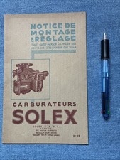 Notice de Montage et Réglage Carburateurs SOLEX N° 15- 1949 32 Pages
