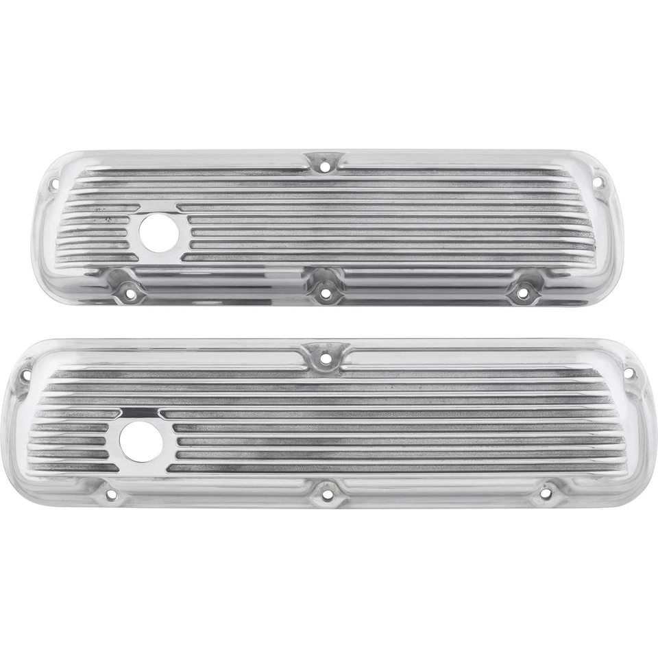 Cubiertas de válvula con aletas Nostalgia, se adapta a bloque pequeño Ford Foto 2 de 4