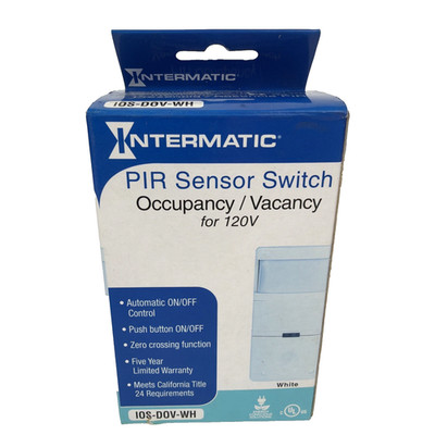 Intermatic IOS-DOV-WH PIR Occupancy/Vacancy Sensor Switch - White