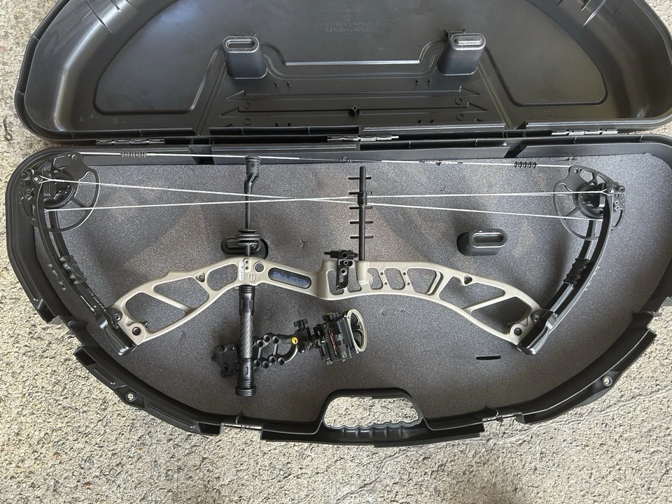 Elite Basin RTS 2022 bronceado diestro 20-70# arco con mira telescópica TR React Foto 2 de 4