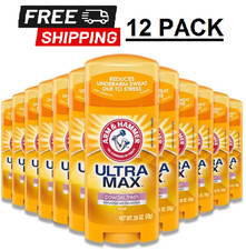  12-PACK ARM  HAMMER ULTRA MAX Deodorant, Powder Fresh, Solid Stick, 2.6 Oz