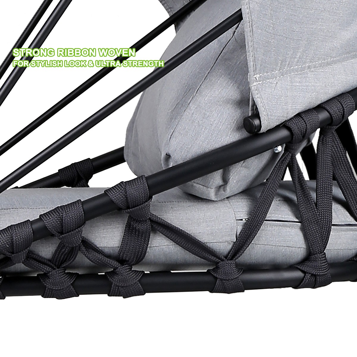 Foldable Hanging Egg Chair Outdoor Patio Hammock Swing Cushion Seat Canopy Stand