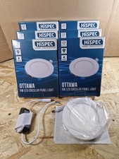 6X LED Round Panel Downlight, Slimline Recessed Ceiling Spotlight White 4000K 6W