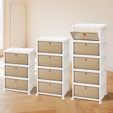 Storage Boxes with Lid - Plastic Storage Boxes, 3/4/5 Tier Stack On Wheels