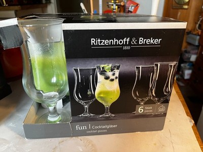 6 Ritzenhoff & Breker Fun Designer Cocktail Glasses in Original Box New 0.4L Germany