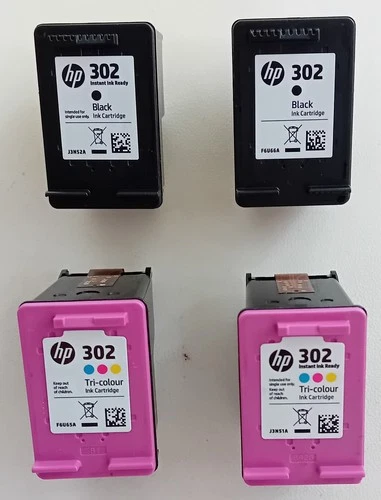 GENUINE HP EMPTY INK CARTRIDGES - HP302 x 4 (BLACK x 2 and COLOUR x 2)