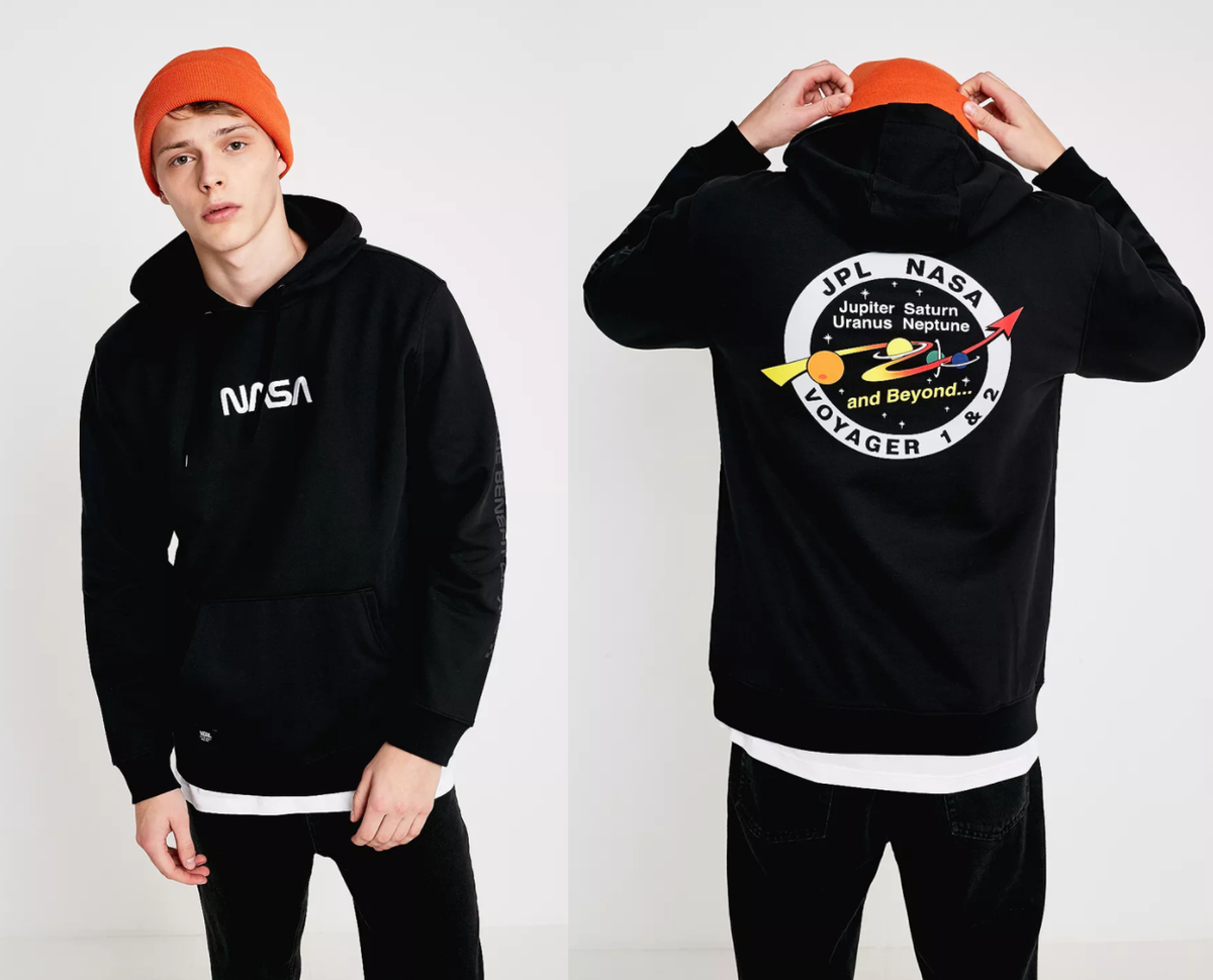 Vans x NASA Space Voyager Black Pullover Hoodie Collab NEW RARE