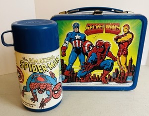 Vintage 1984 Secret Wars Metal Lunchbox & Thermos