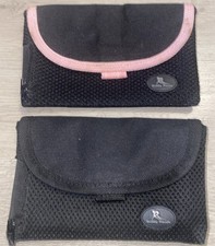 Lot of 2 Buddy Pouches Magnetic Beltless Wallets Black Pink Run Yoga Gym Pocket