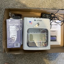 Lathem 400e Time Clock With chargers ,time cards, keys, new,Never used