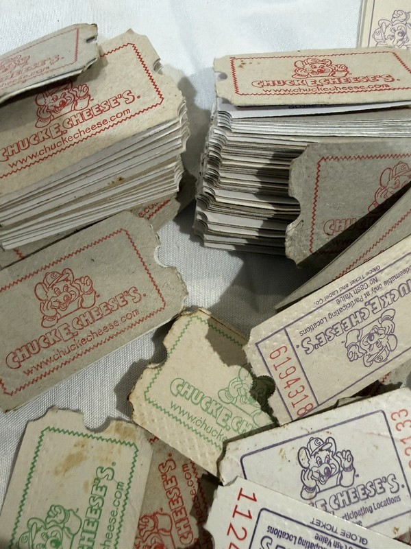 VINTAGE CHUCK E CHEESE PRIZE TICKETS 280 pcs mixed