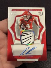 Panini 2023 National Treasures Rashee Rice Rookie Glove On Card Auto /10 Chiefs. rookie card picture