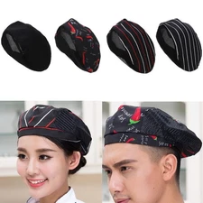 Baker Cap Bakery Hat Professional Catering Chef Cap Print