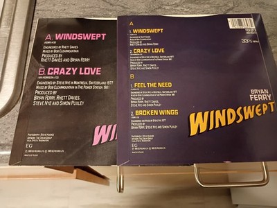 BRYAN FERRY  Windswept UK 7'' + Windswept 4 track EP UNPLAYED 1985 roxy music