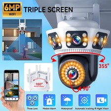 WiFi Surveillance Security Camera Outdoor PTZ 6MP Triple Len Surveillance Camera